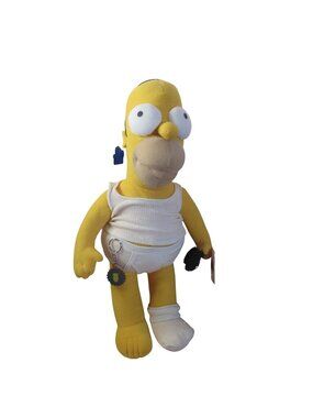 Applause Talking 19" Plush Homer Simpson in Underwear with tags & Keychain